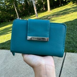 Tahari Teal Trifold Wallet
